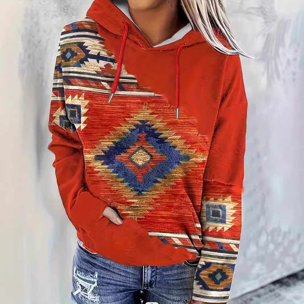 Winter Hoodie Etnische Print