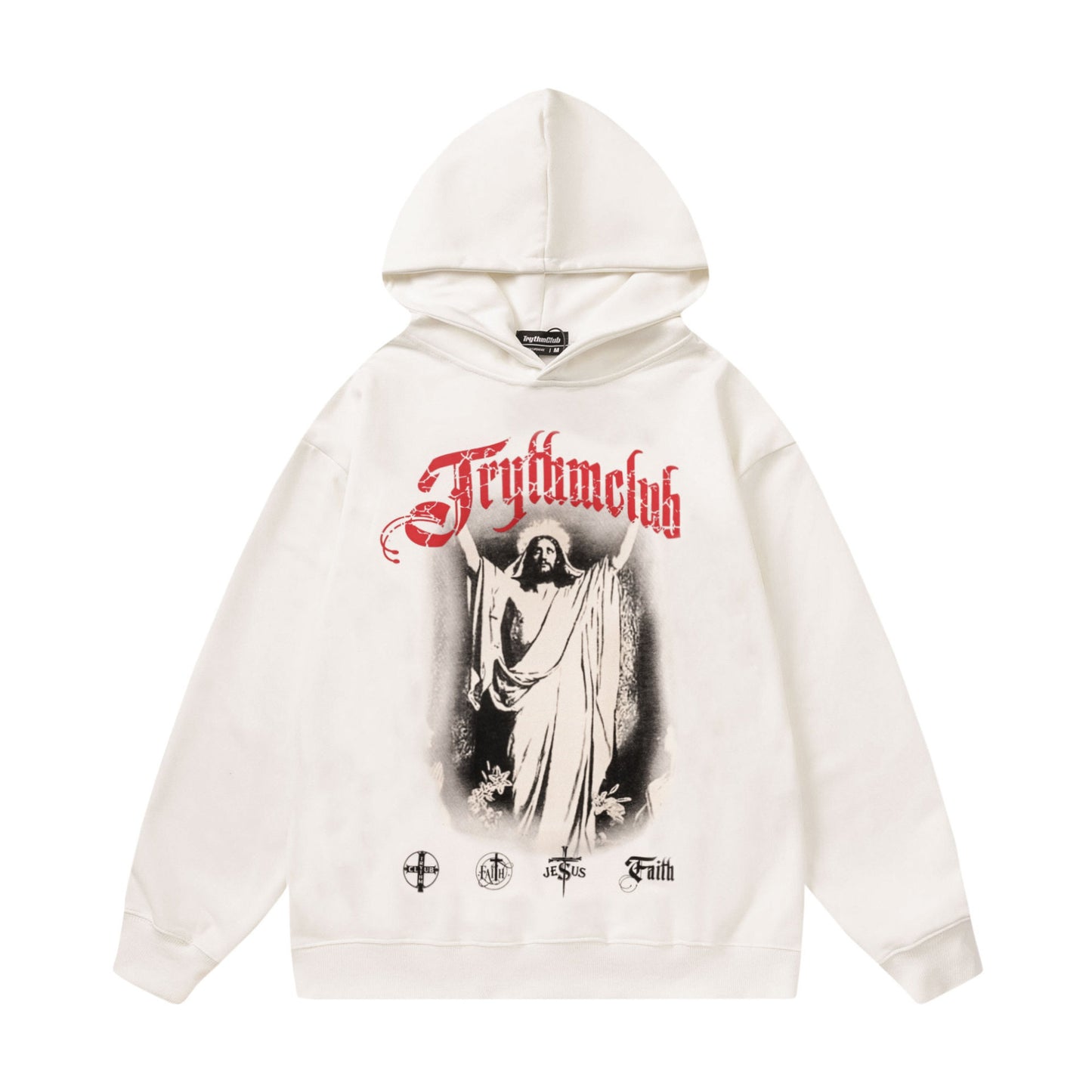Heren hoodie met effen schuimprint