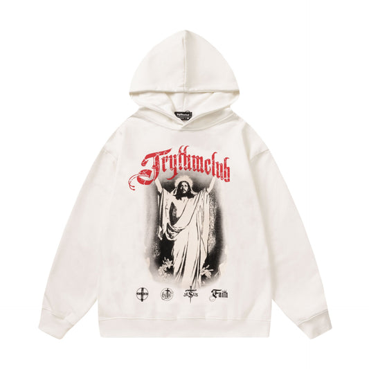 Heren hoodie met effen schuimprint