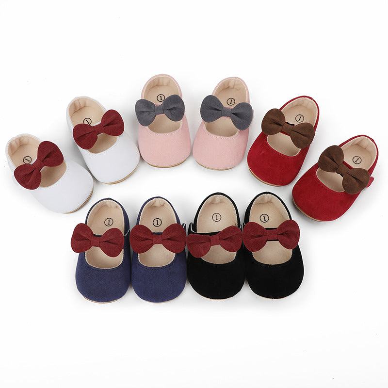 Elegante Schattige Effen Kleur Klassieke Mary Jane Ronde Neus Ballerina met Antislip en Strik voor Meisjes