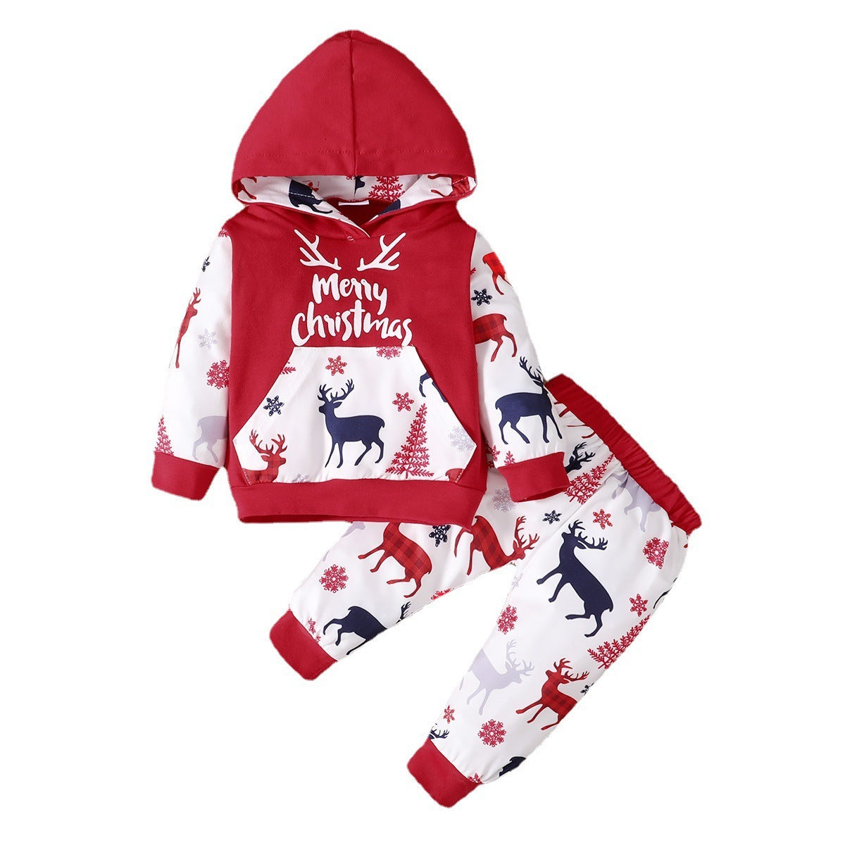 Kerst Outfit voor Baby's/Peuters Hoodie met kerstprint & Broek