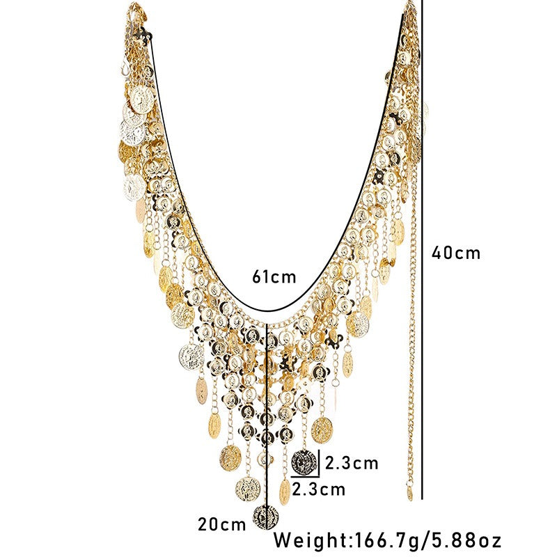 Modieuze Elegante Retro Tailleketting met Muntkwastje van Legering voor Dames