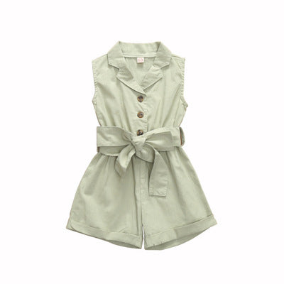 Casual Mouwloze Jumpsuit Voor Meisjes