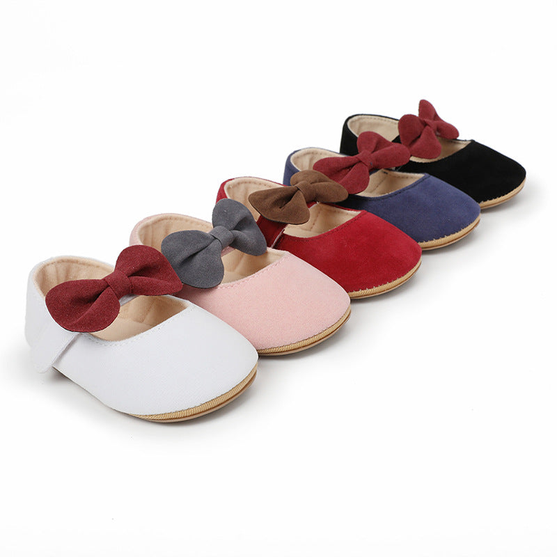 Elegante Schattige Effen Kleur Klassieke Mary Jane Ronde Neus Ballerina met Antislip en Strik voor Meisjes