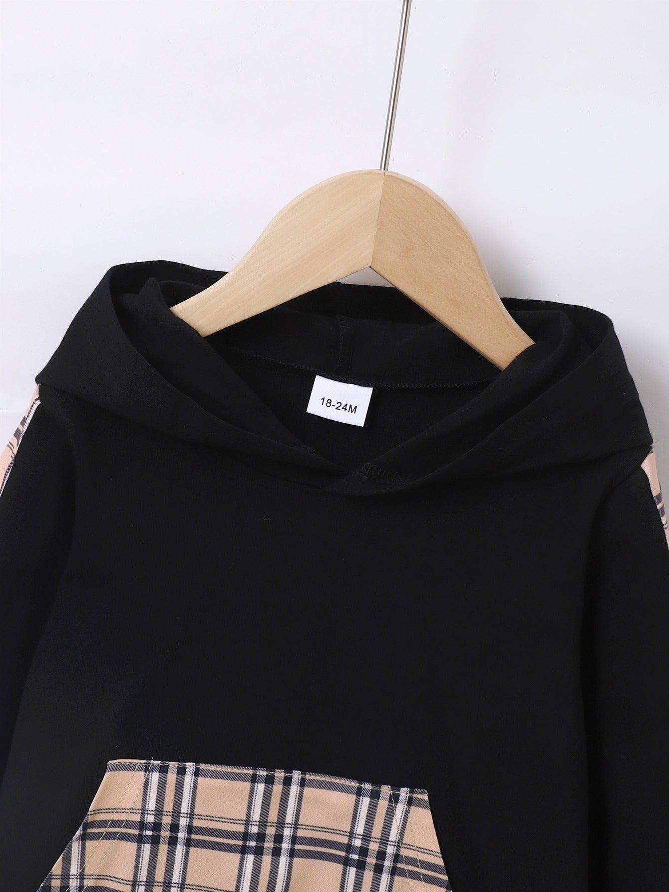 Kindermode 2-delige Pak Geruite Hoodie & Joggingbroek voor Peuters/ Kinderen