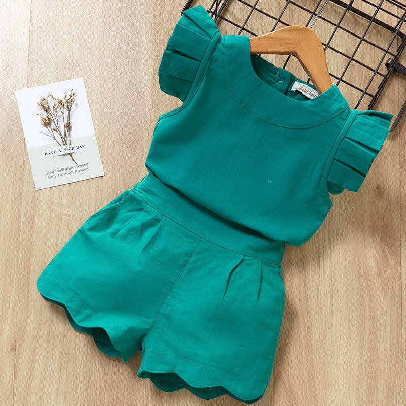 Tweedelig Set voor Meisjes T-shirt met Korte Mouwen & Shorts