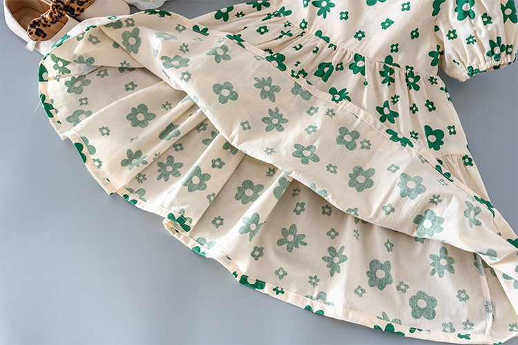 Meisjesjurk katoenen bloemenjurk in westerse stijl