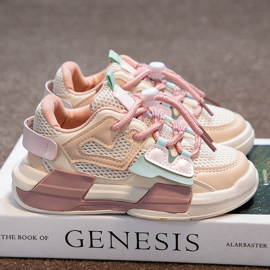 Trendy Casual Lichtgewicht Ademend Antislip Sportsneakers van Mesh met Vetersluiting voor Kids & Teenager