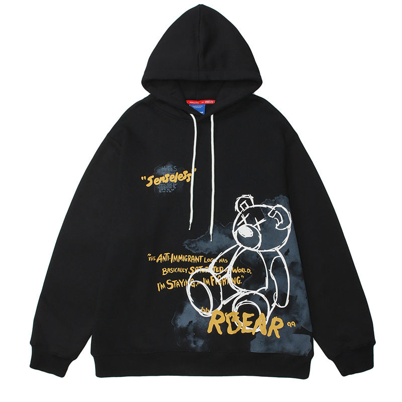 Hoodie met grafische print van een beer