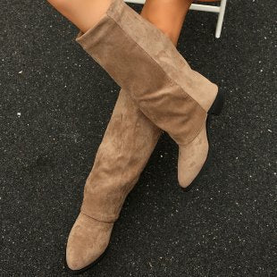 Amerikaanse Knight Frye Demin Cowboylaarzen van PU-Leer met Dikke Hak voor Dames & Plus-size