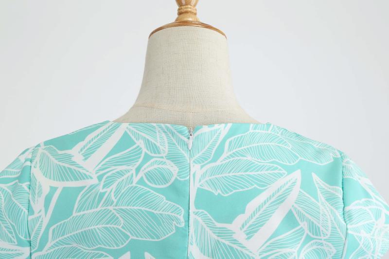 Hepburn Style Temperamentvolle Forens Bedrukte Vintage Jurk met Korte Mouwen en Strik voor Dames & Plus-size