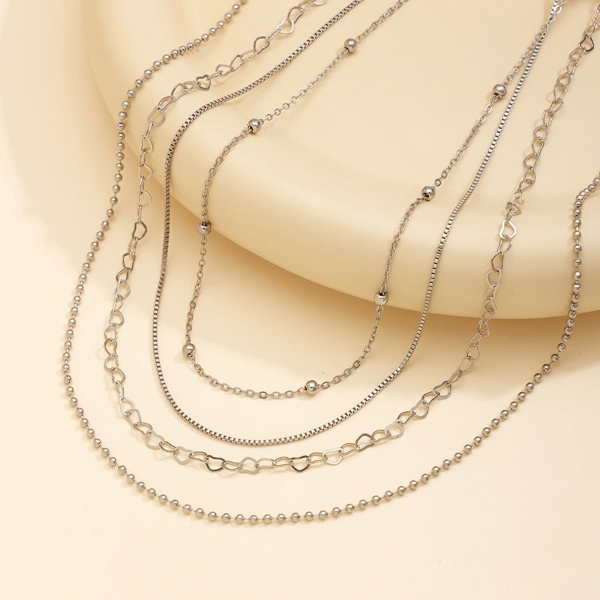 Elegante Sexy Gelaagde Dunne Metalen Tailleketting met Hartvormige Details voor Dames
