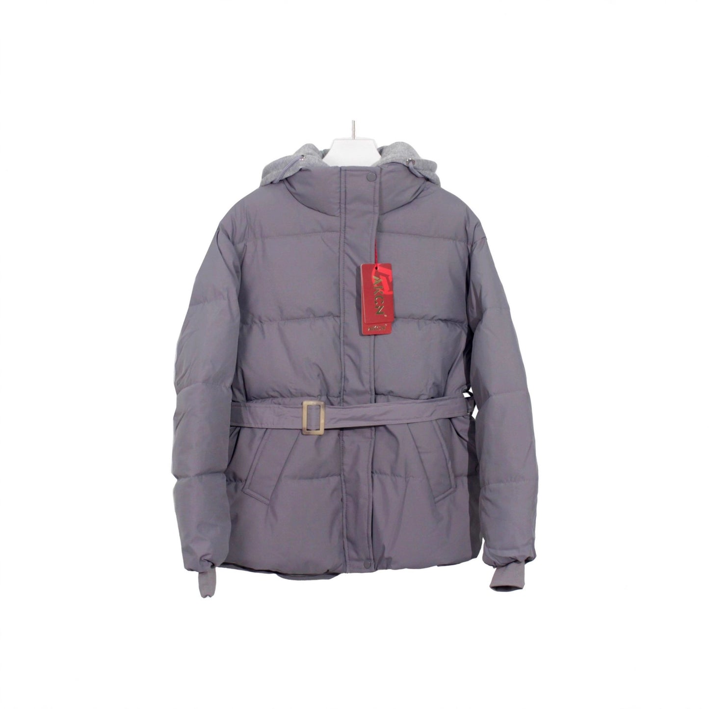 Elegante Katoenen Jas met Capuchon en Riem voor Dames & Plus-size