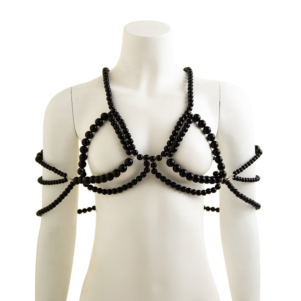 Klassieke Elegante Handgemaakte Etnische Stijl Meerlaagse Bodychain met Holle Kwastjes en Imitatie Parels voor Dames