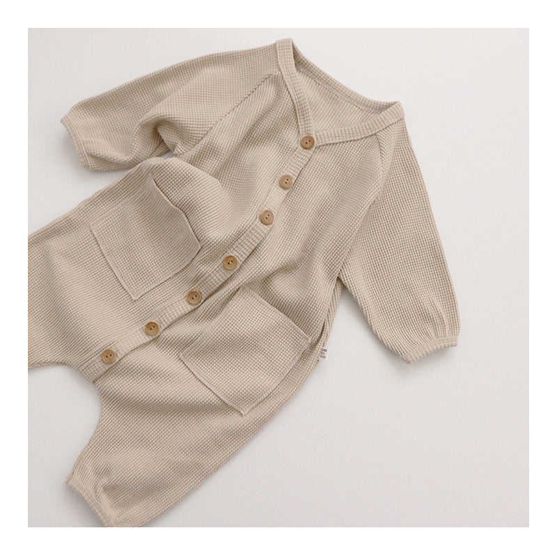 Baby's/ Peuters Wafel-Jumpsuit met Lange Mouwen