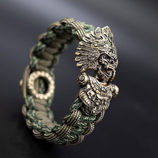 S925 Indian Chief Paracord Handgevlochten Armband voor Heren