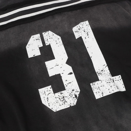 American Street High Gestreepte Losse Varsityjas met Capuchon met Letterprint voor Dames & Plus-size