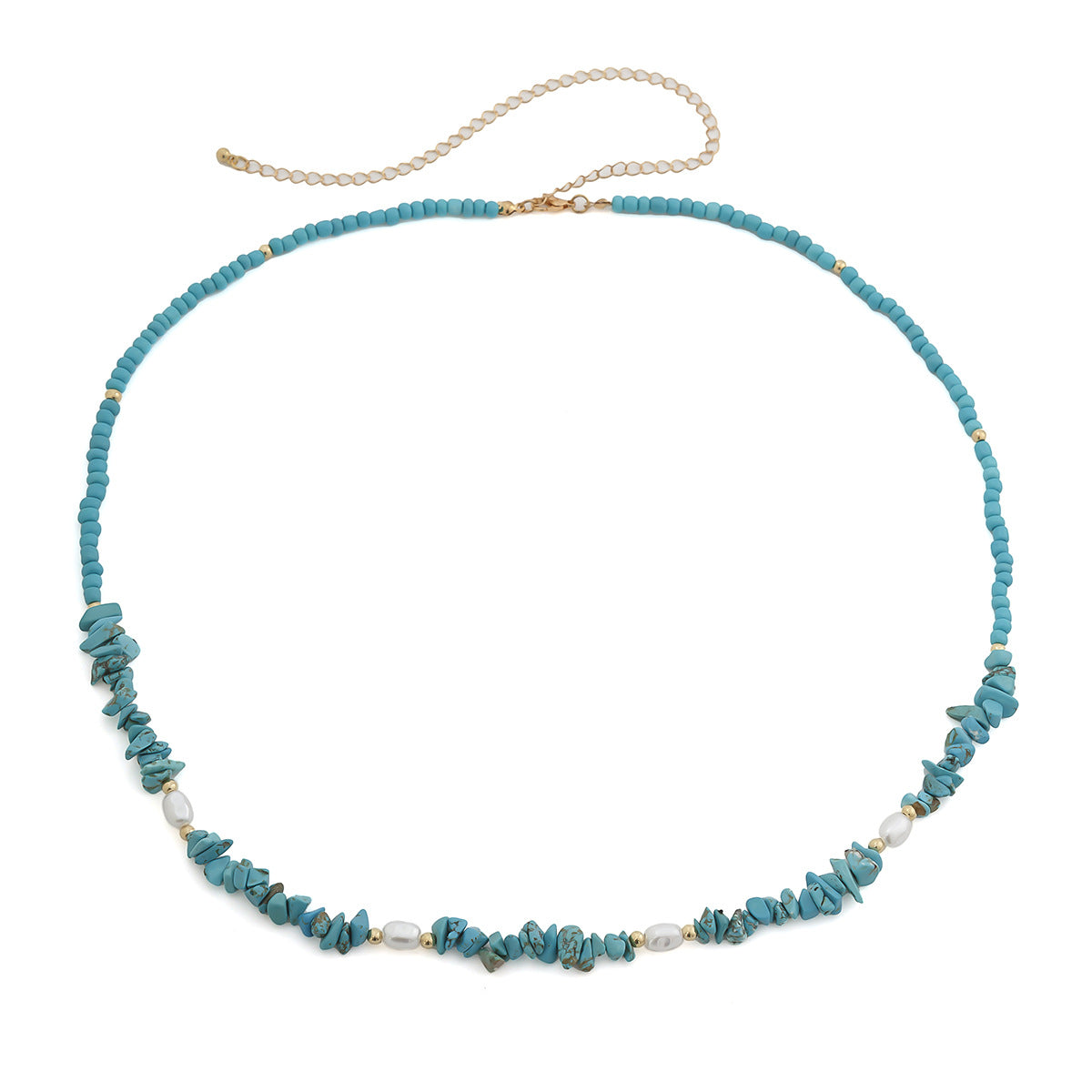 Strand Stijl Trendy Eenvoudige Universele Enkellaagse Kralen Tailleketting met Imitatie Parel