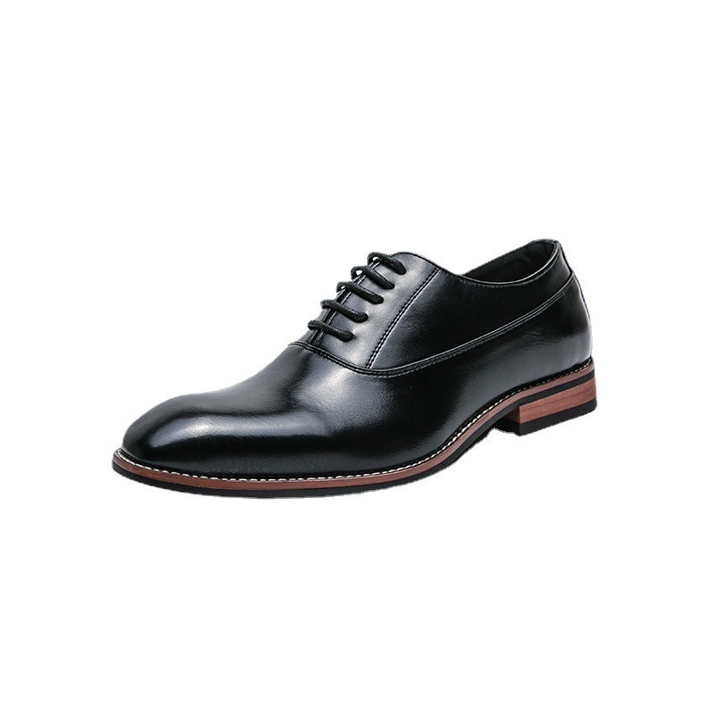 Klassieke Elegante Effen Kleur Casual/Business Oxford Schoenen van Echt Leer met Gepolijste Spitse Neus en Gesloten Vetersluiting voor Heren