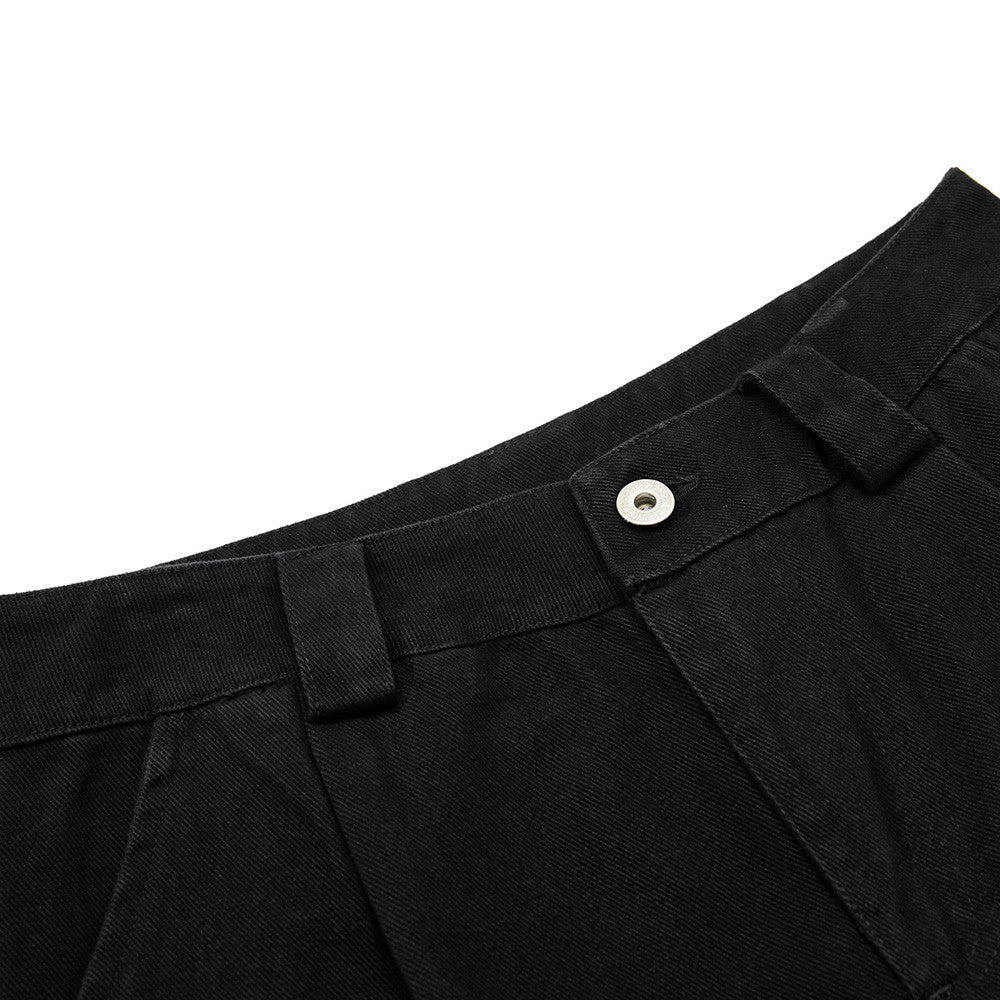 Trendy Streetstyle Effen Kleur Casual Losse Demin Jeans met Kruisvormige Studs en Wijde Pijpen voor Heren & Jongens