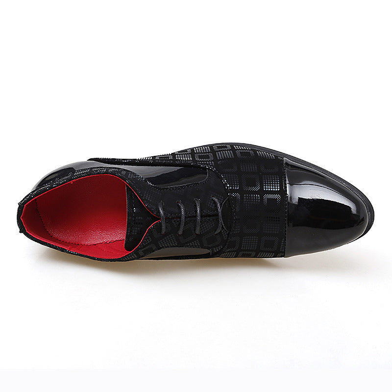 Stijlvolle Klassieke Effen Kleur Formele/Feestelijke Vintage Oxford Schoenen van PU-Leer met Geometrisch Geruitepatroon en Puntige Neus voor Heren
