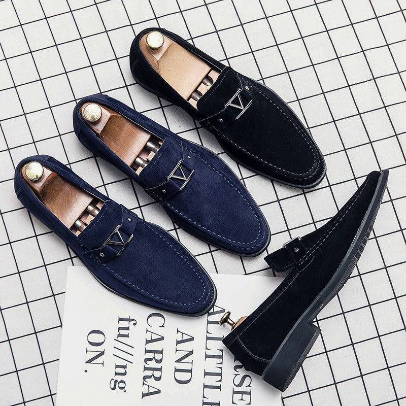 Klassieke Comfortabele Effen Kleur Casual/Business Instapschoenen van Imitatie Suède met Puntige Neus voor Heren