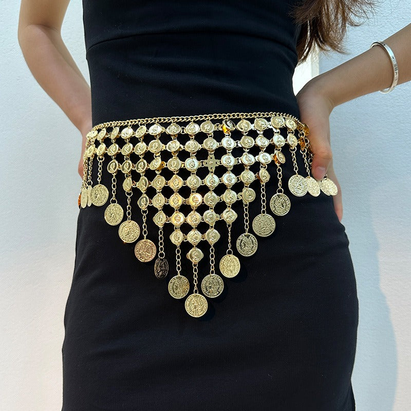 Modieuze Elegante Retro Tailleketting met Muntkwastje van Legering voor Dames