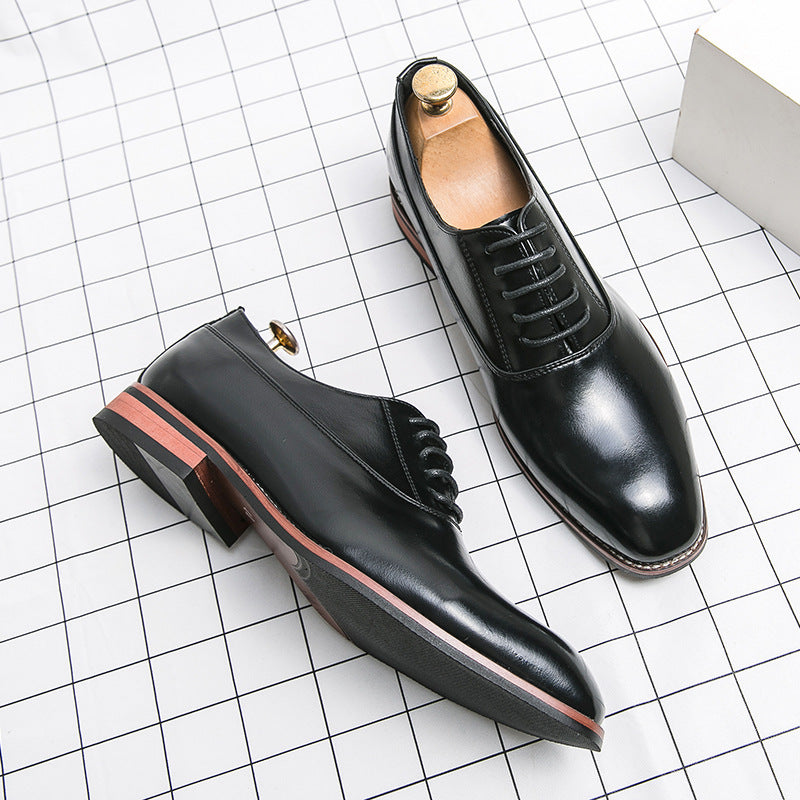 Klassieke Elegante Effen Kleur Casual/Business Oxford Schoenen van Echt Leer met Gepolijste Spitse Neus en Gesloten Vetersluiting voor Heren