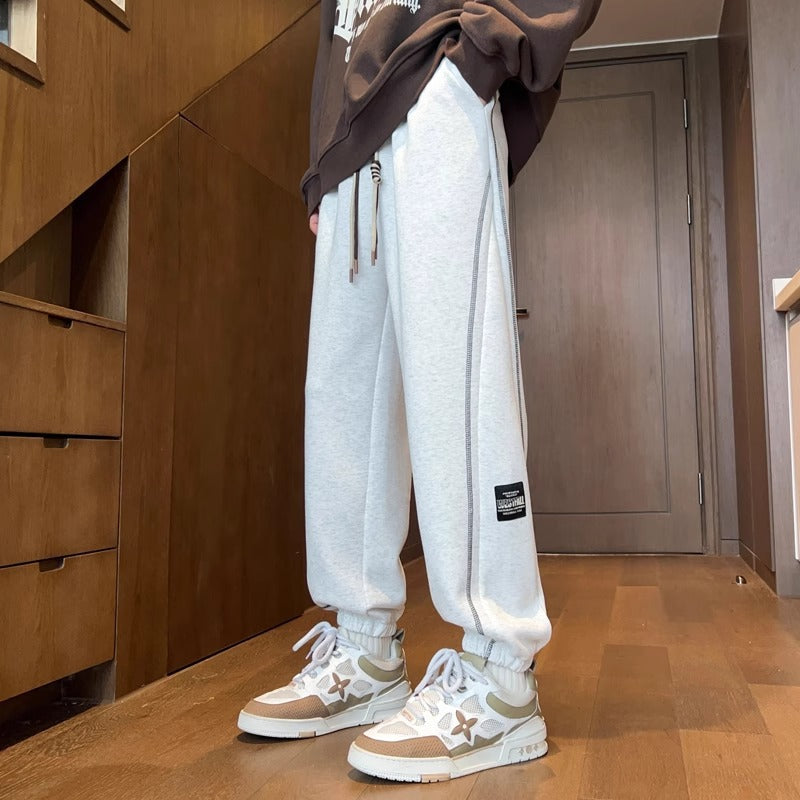 Stijlvolle Casual Effen Kleur Losse Sportieve Gestreepte Joggingbroek met Toelopende Pijpen en Trekkoord  voor Heren & Jongens