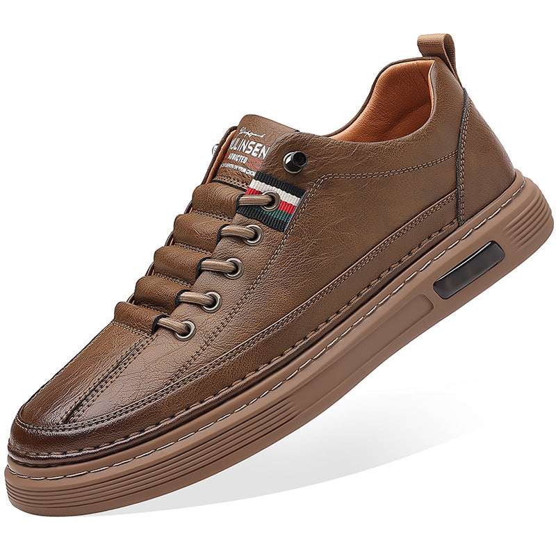 Trendy Veelzijdige Effen Kleur Casual Instap Boardschoenen van Veganistische Leer met Ronde Neus en Zachte Ademende Zool.