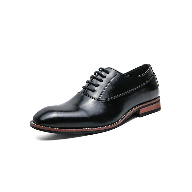 Klassieke Elegante Effen Kleur Casual/Business Oxford Schoenen van Echt Leer met Gepolijste Spitse Neus en Gesloten Vetersluiting voor Heren