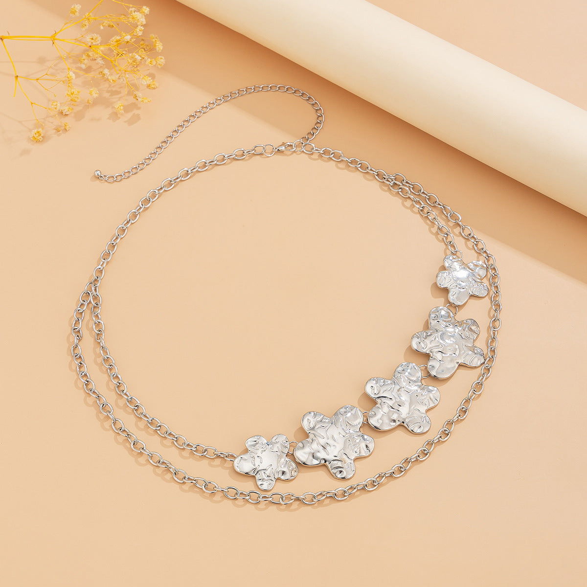 Modieuze Retro Metalen Tailleketting met Grote Zeesterren/Hartvormige Motief voor Dames