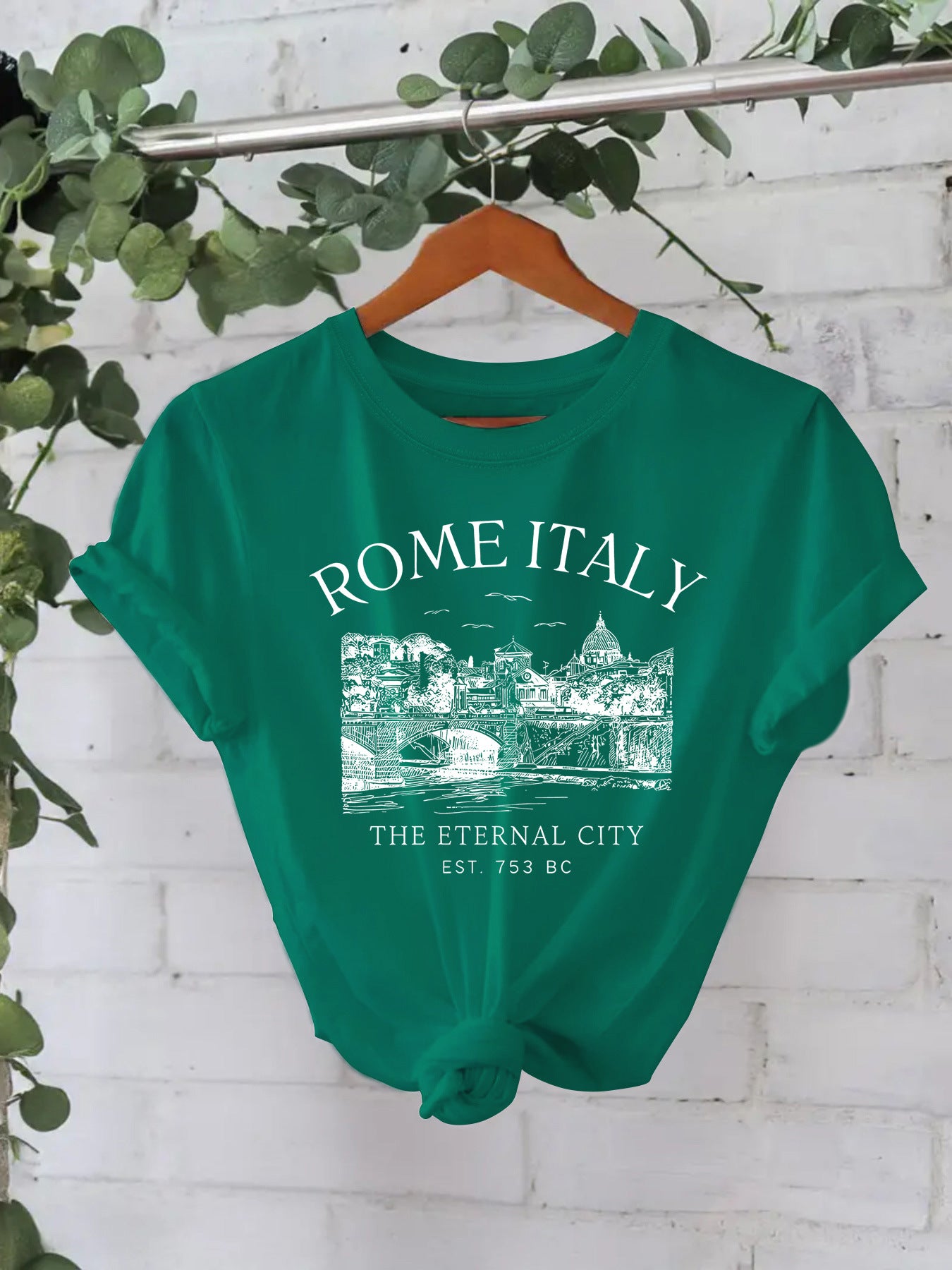 Trendy Stijlvolle Streetwear Effen Kleur Casual Ronde Hals T-shirt met Letterprint en Korte Mouwen voor Dames/Meiden & Plus-Size