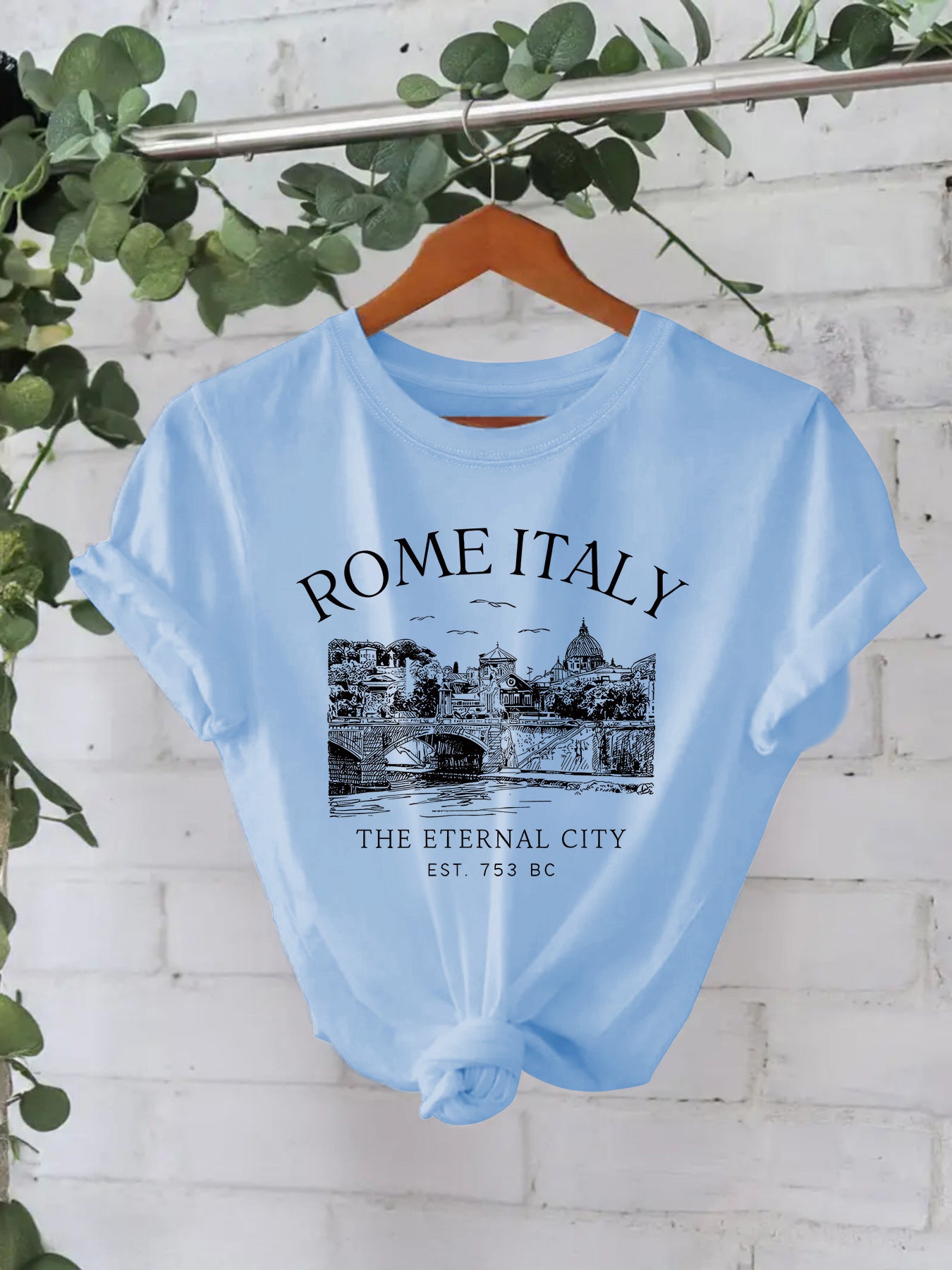 Trendy Stijlvolle Streetwear Effen Kleur Casual Ronde Hals T-shirt met Letterprint en Korte Mouwen voor Dames/Meiden & Plus-Size