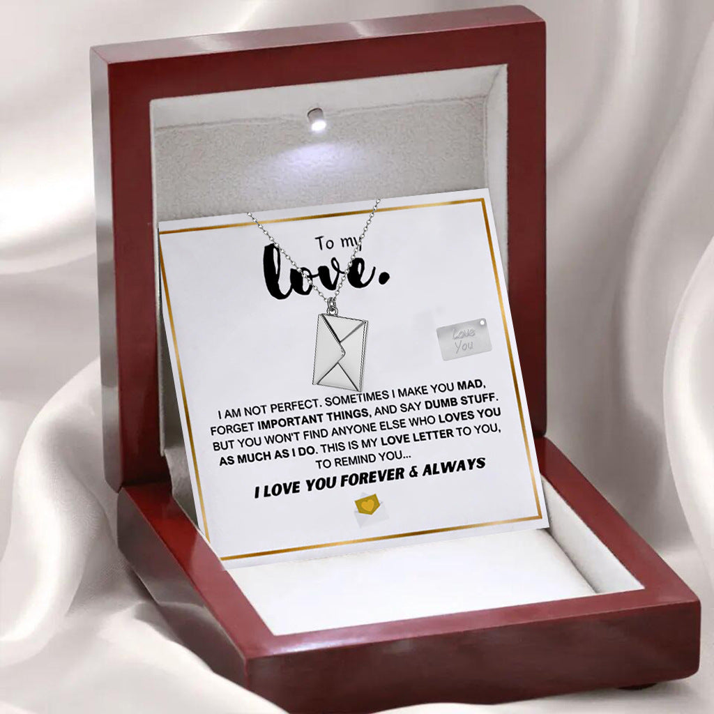 Stijlvolle Modieuze Roestvrijstalen "TO MY LOVE" Halsketting en Flip-envelop Hanger met Liefdesbrief voor Unisex