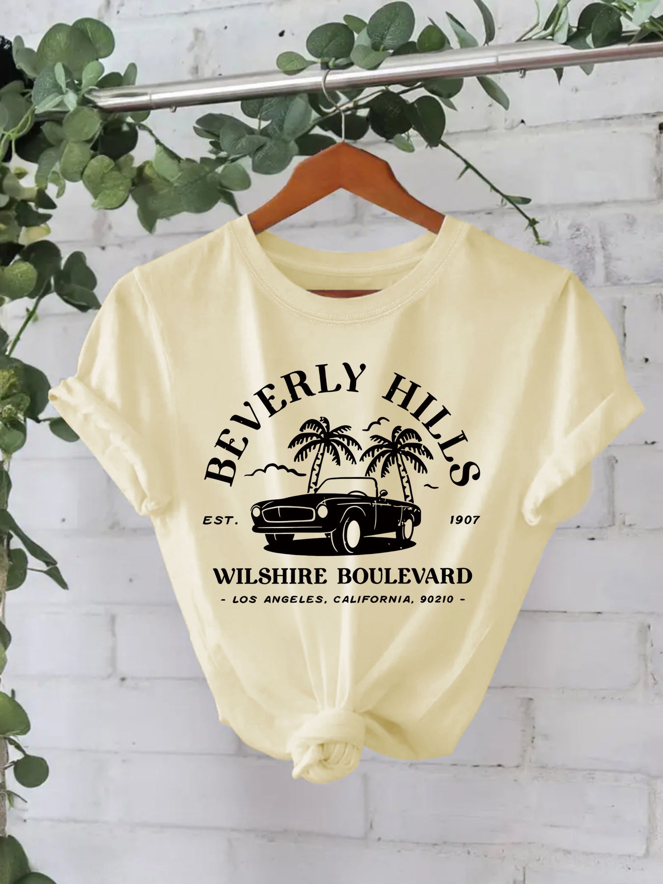 Trendy Moderne Streetwear Effen Kleur Casual Ronde Hals T-shirt met Letterprint en Korte Mouwen voor Dames/Meiden & Plus-Size