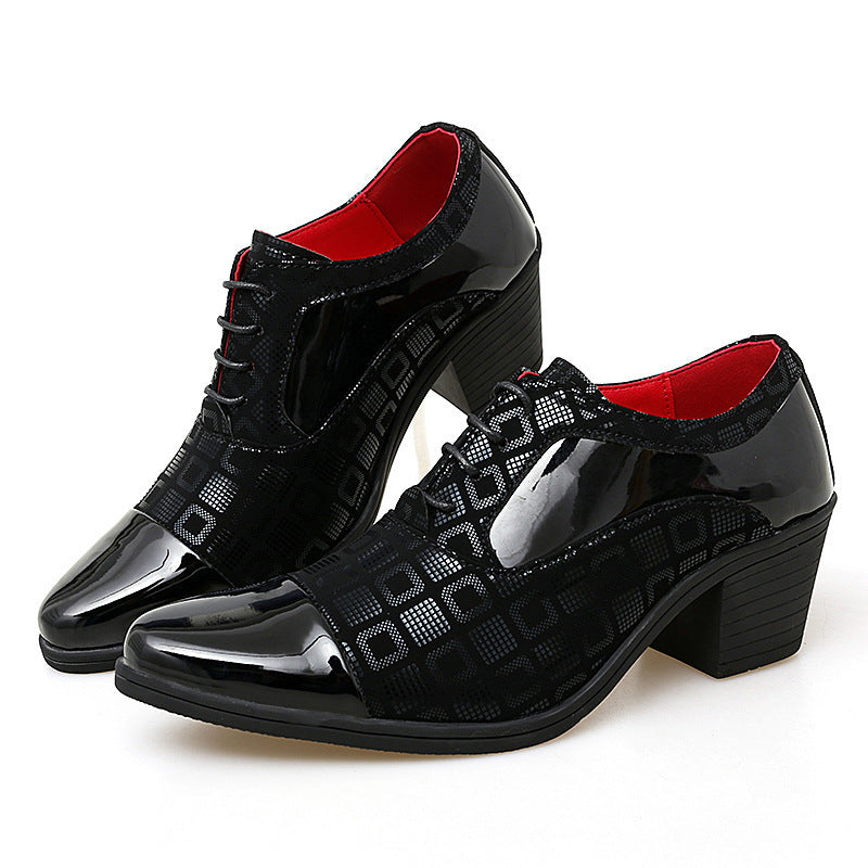 Stijlvolle Klassieke Effen Kleur Formele/Feestelijke Vintage Oxford Schoenen van PU-Leer met Geometrisch Geruitepatroon en Puntige Neus voor Heren