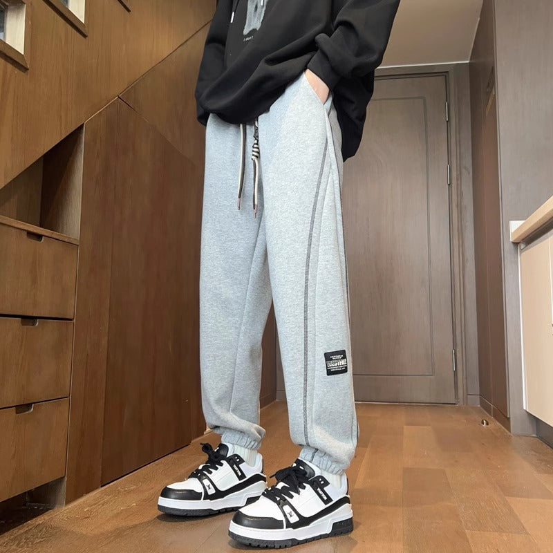 Stijlvolle Casual Effen Kleur Losse Sportieve Gestreepte Joggingbroek met Toelopende Pijpen en Trekkoord  voor Heren & Jongens