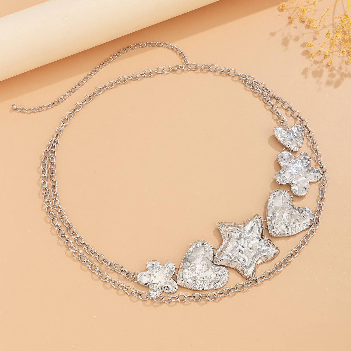 Modieuze Retro Metalen Tailleketting met Grote Zeesterren/Hartvormige Motief voor Dames