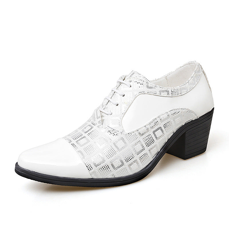Stijlvolle Klassieke Effen Kleur Formele/Feestelijke Vintage Oxford Schoenen van PU-Leer met Geometrisch Geruitepatroon en Puntige Neus voor Heren