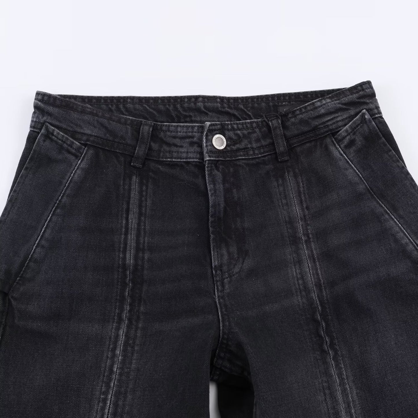 Modieuze Unieke Effen Kleur Middelhoge Taille Casual Jeans met Wijde Pijpen en Ritssluiting voor Unisex