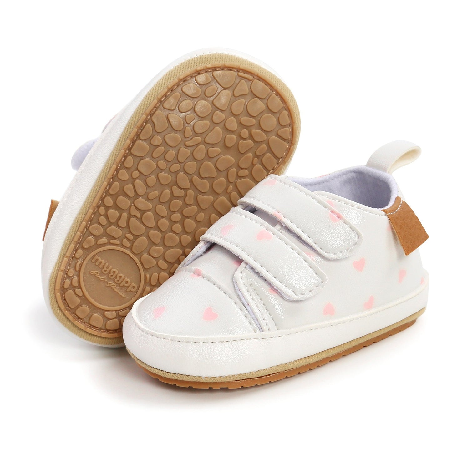Eenvoudige Casual Effen Kleur Comfortabele Sneakers van PU-Leer met Klittenbandsluiting en Ronde Neus voor Kinderen