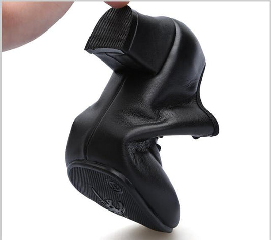 Klassieke Modieuze Effen Kleur Elegante Latijns Amerikaanse Dansschoenen van Echt Leer met Hoge Hak en Vetersluiting voor Heren