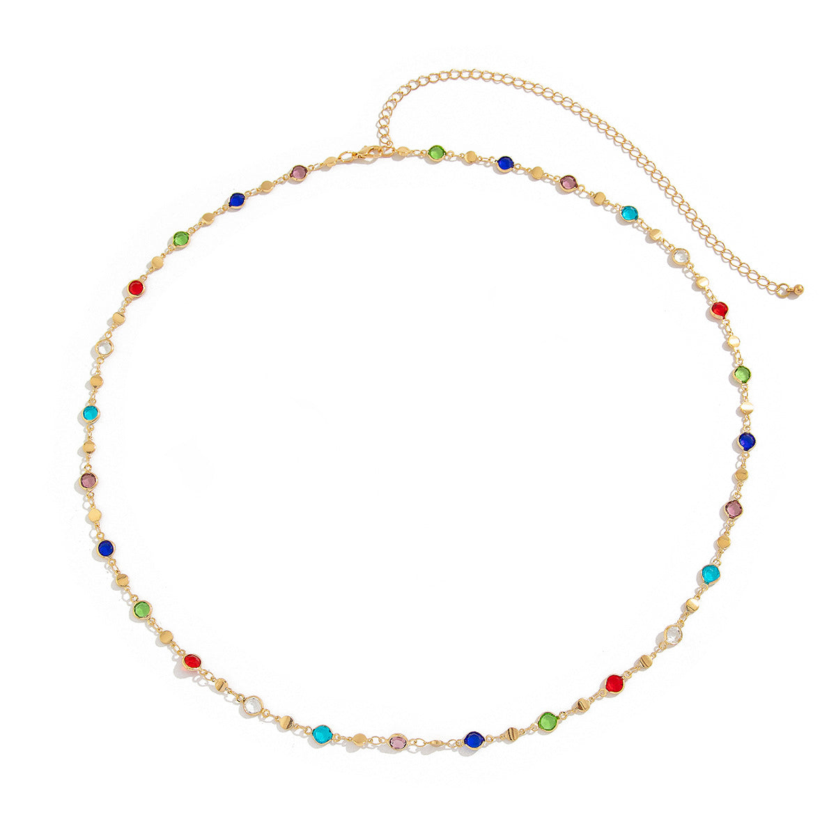 Stijlvolle Boheemse Geometrische Ingelegde Kleurrijke Strass-steentjes Bodychain van Legering voor Dames
