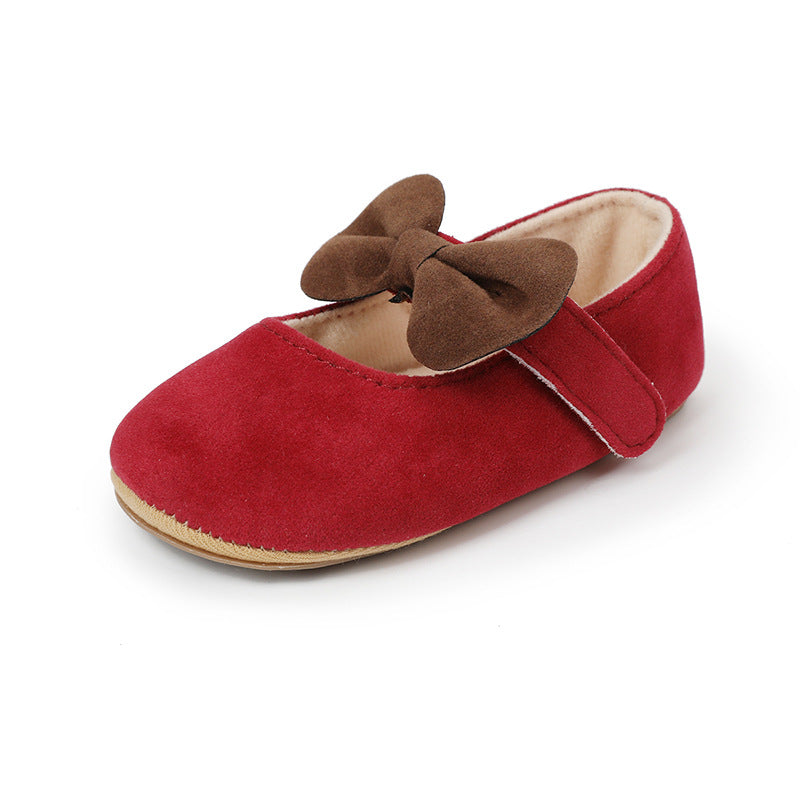 Elegante Schattige Effen Kleur Klassieke Mary Jane Ronde Neus Ballerina met Antislip en Strik voor Meisjes