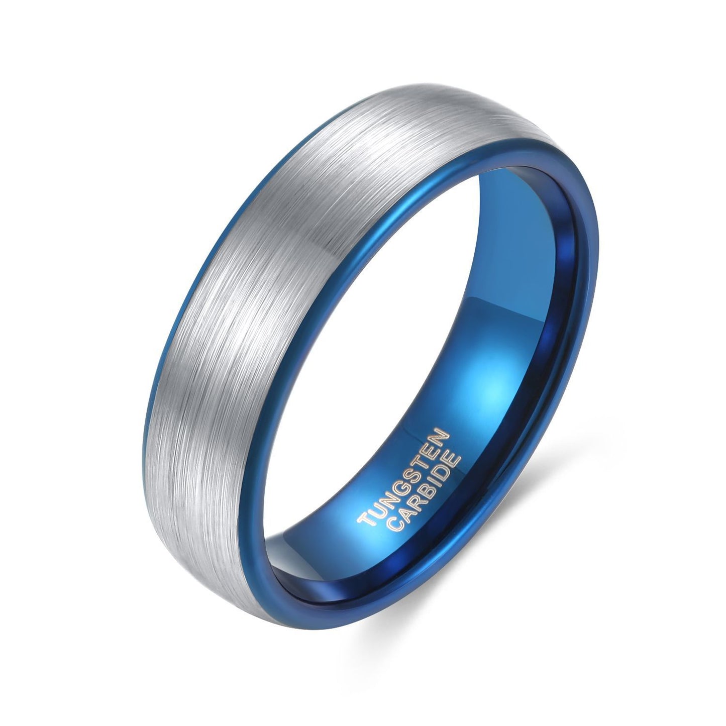 Trendy Moderne Tweekleurige Minimalistisch Metalen Wolfraamcarbide Ring met van 4 mm tot 8 mm voor Unisex
