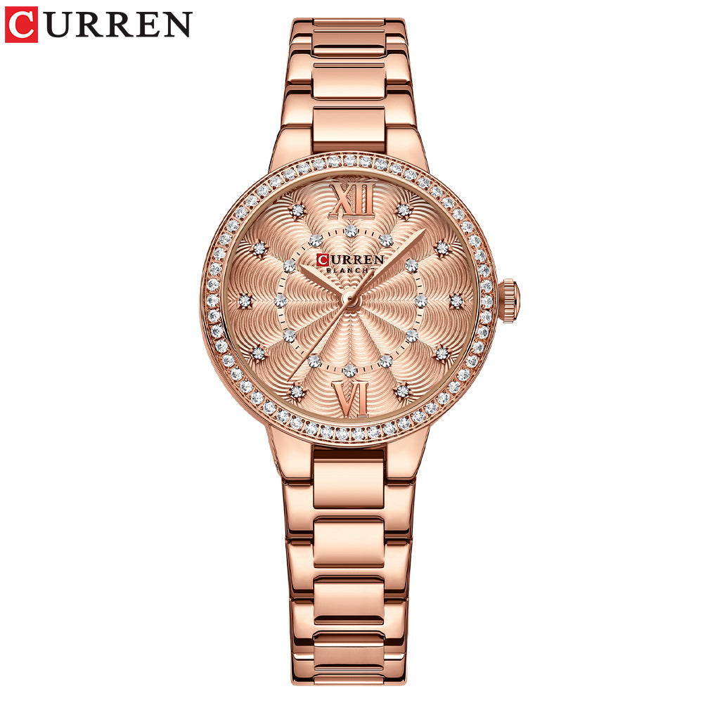 Modieuze Casual Quartz Horloge met Roestvrijstalen Band voor Dames