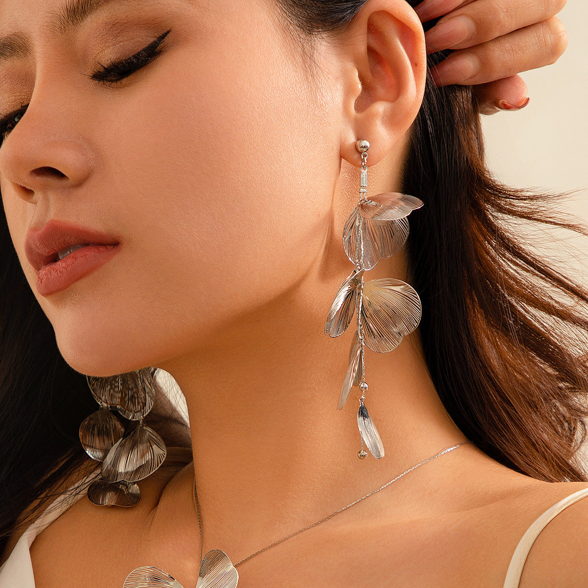 Stijlvolle Stoer Retro Ontwerp Halsketting/Armband/Oorbellen met Kwastjes van Ginkgoblaadjes met Verstelbare Sluiting (Ook in Set Verkrijgbaar) voor Dames