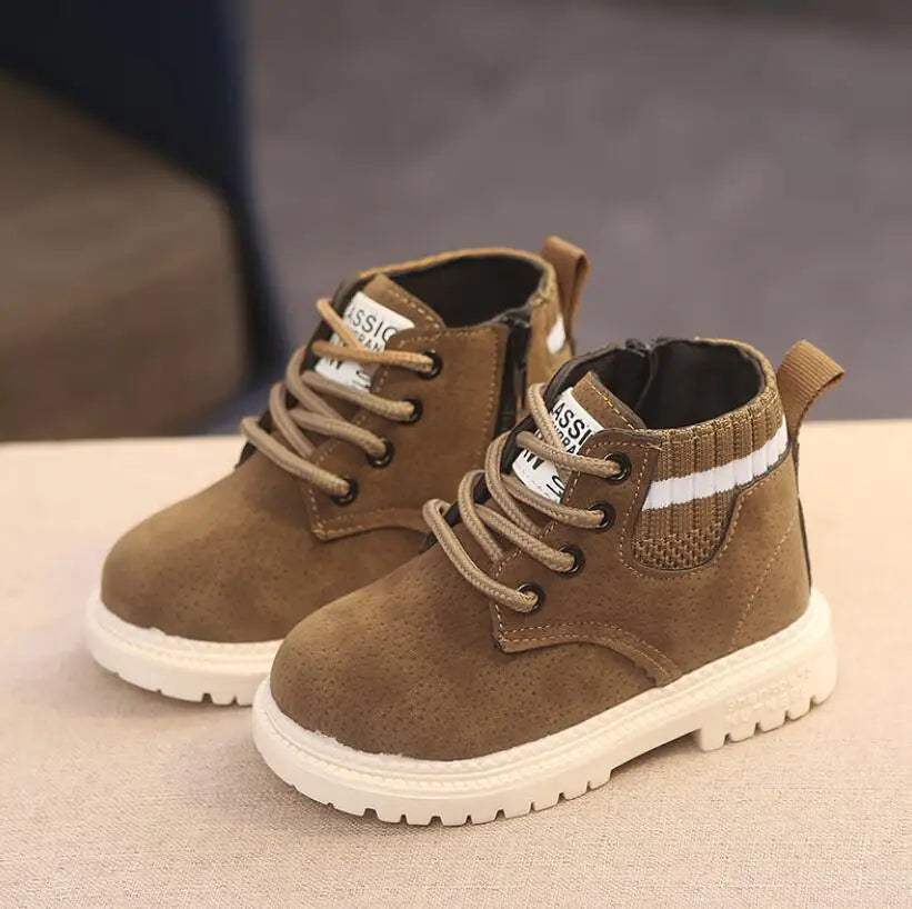 Modieuze Casual Effen Kleur Kids Enkelboots met/zonder Fluweelgevoerd van PU-Leer met Ritssluiting en Antislip Zool voor Kinderen