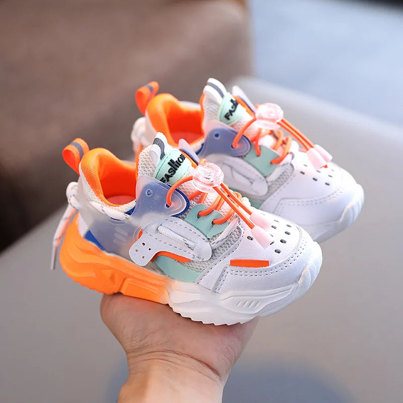 Modieuze Casual Kleurrijke Ademende Comfortabele Sportschoenen van Mesh & PU-Leer met Antislip en voor Kinderen